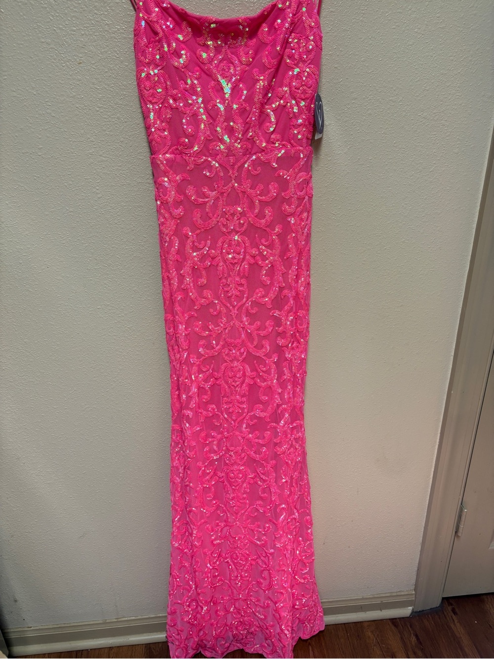 Windsor Hot Pink Sequin Embellished Maxi Dress